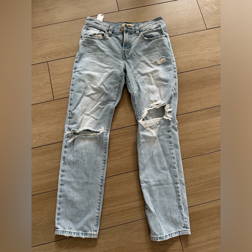 Levi straight ripped jeans